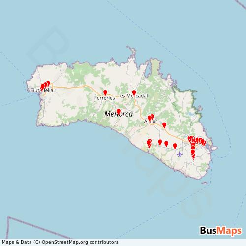 Transit Data for Spain by Tmsa, Transporte Regular, Sl with Stops on Map