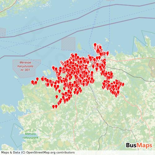 Transit Data for Estonia by Hansabuss As with Stops on Map