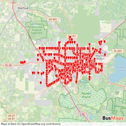 Transit Data for United States by Regional Transit System with Stops on Map