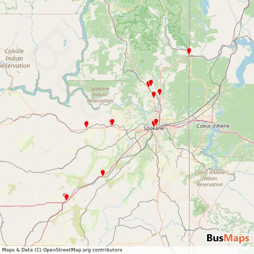 Transit Data for United States by Special Mobility Services with Stops on Map