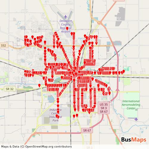 Transit Data for United States by Mits with Stops on Map