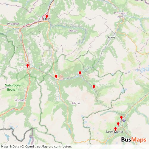Transit Data for Switzerland by Divinfo (Diverse Info) with Stops on Map