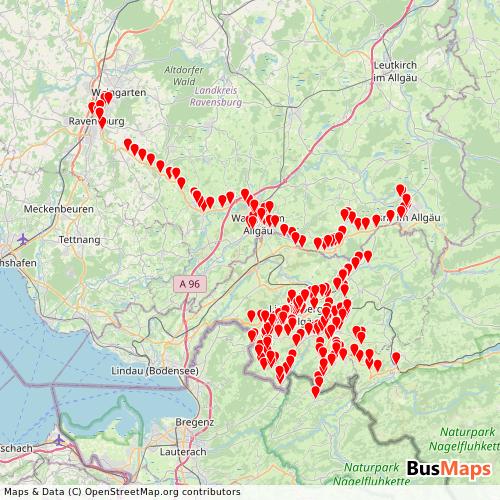 Transit Data for Austria by Burkhard with Stops on Map