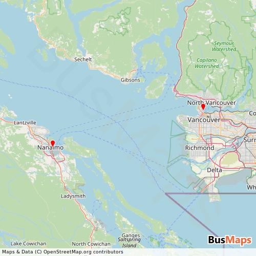 Transit Data for Canada by Hullo with Stops on Map