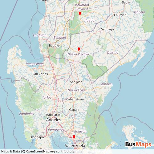Transit Data for Philippines by Ohayami Transit with Stops on Map