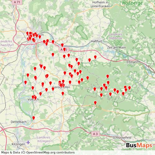 Transit Data for Germany by Kleinhenz with Stops on Map