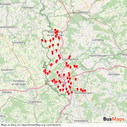 Transit Data for Germany by Wellhoefer Fritz with Stops on Map