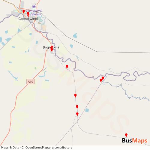 Transit Data for Australia by Camrose Pty Ltd with Stops on Map