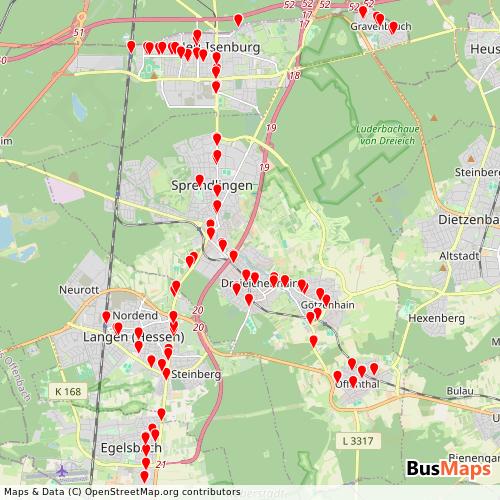 Transit Data for Germany by Georg Becker Gmbh & Co. Kg with Stops on Map