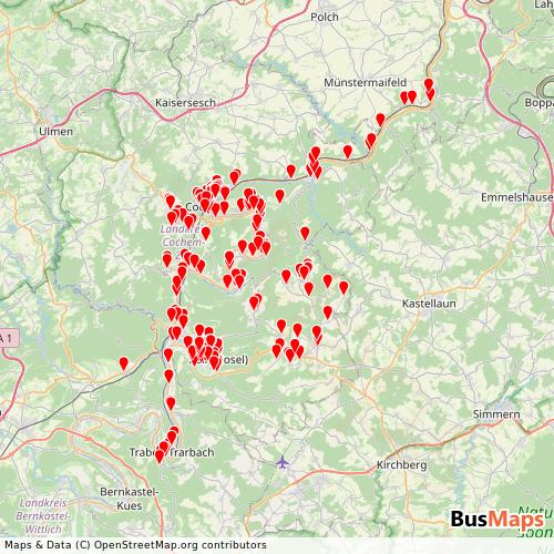 Transit Data for Germany by bkr-mobility & DB Regio Bus Mitte & Sche with Stops on Map