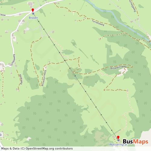 Transit Data for Switzerland by Wasserngrat 2000 Ag with Stops on Map