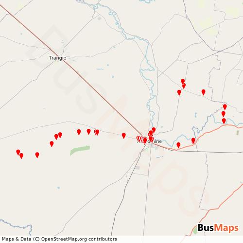 Transit Data for Australia by Beers Bus Charters Pty Ltd with Stops on Map