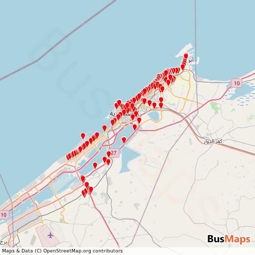 Transit Data for Egypt by Na with Stops on Map