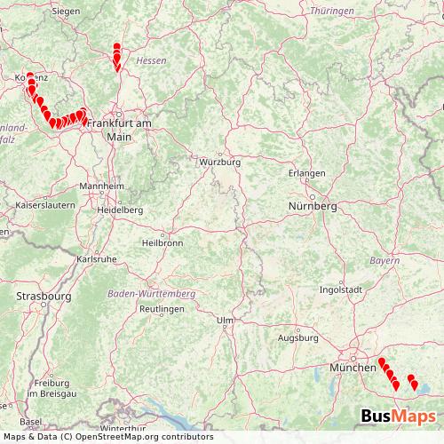 Transit Data for Germany by go.on. with Stops on Map