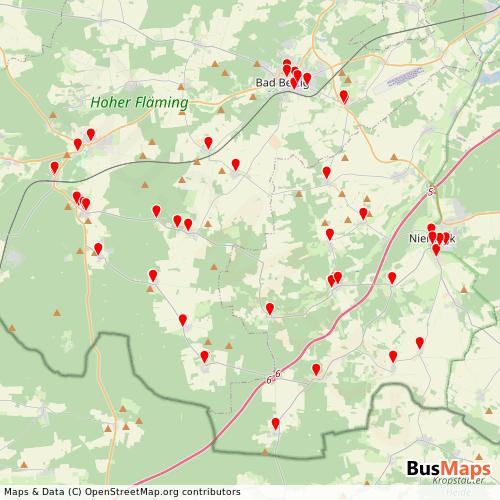 Transit Data for Germany by Glaser with Stops on Map