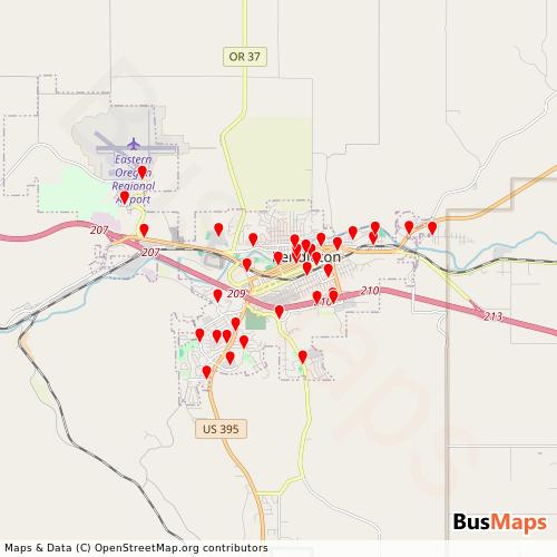 Transit Data for United States by Let'er Bus with Stops on Map
