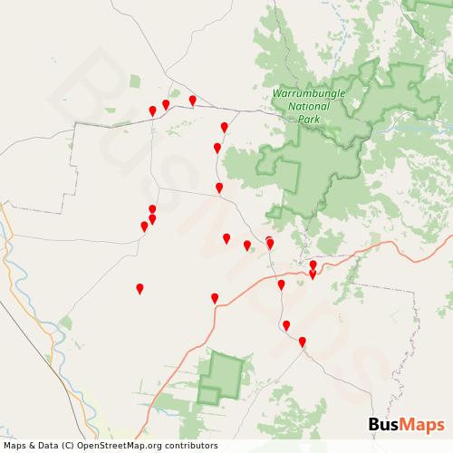 Transit Data for Australia by Clmm Pty Ltd with Stops on Map