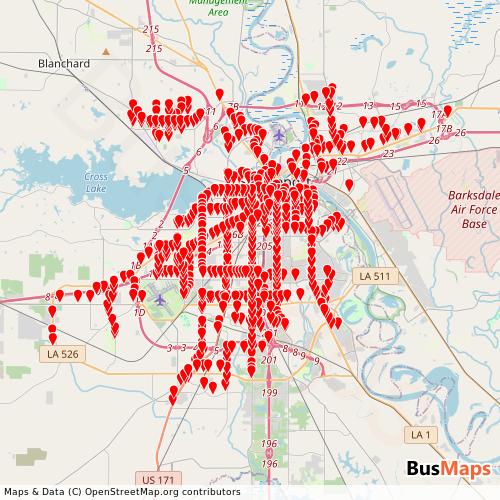 Transit Data for United States by Sportran with Stops on Map