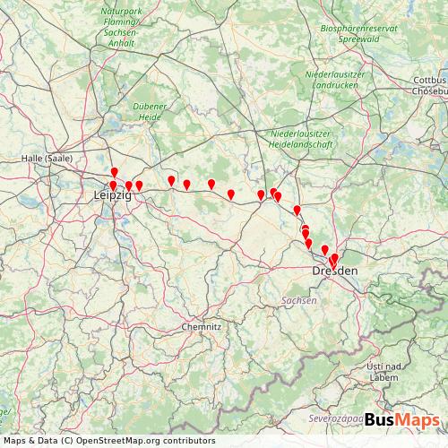 Transit Data for Germany by 800456 with Stops on Map