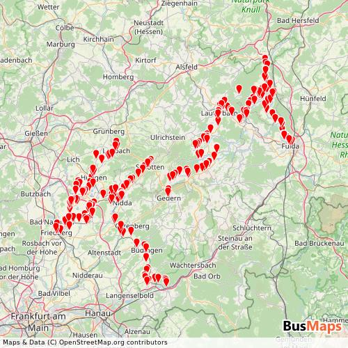 Transit Data for Germany by Frieda Gass with Stops on Map