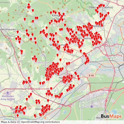 Transit Data for Germany by Mtv with Stops on Map