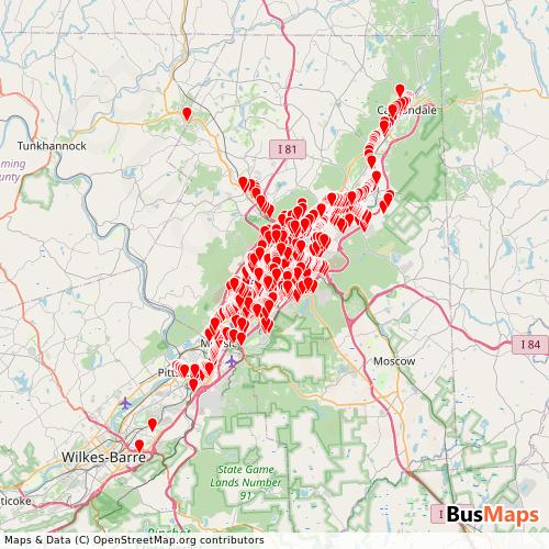 Transit Data for United States by Colts with Stops on Map