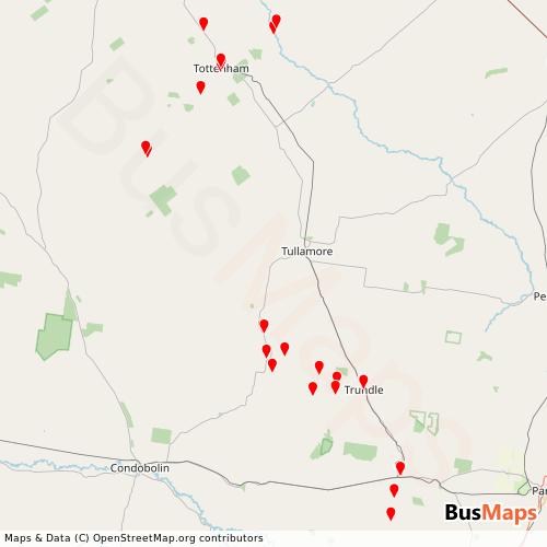 Transit Data for Australia by Curr Buses Pty Ltd with Stops on Map
