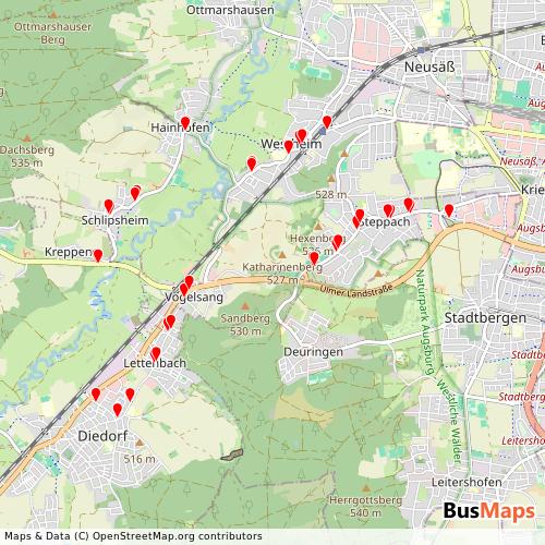 Transit Data for Germany by Zusam1 with Stops on Map