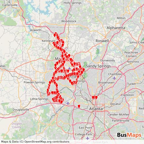 Transit Data for United States by Cobblinc with Stops on Map