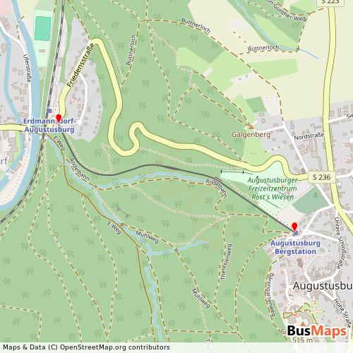 Transit Data for Germany by Drahtseilbahn1 with Stops on Map