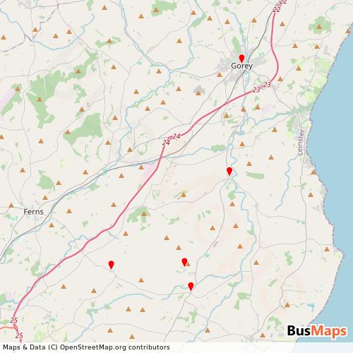 Transit Data for Ireland by Matthew Whelan Mini Bus Hire with Stops on Map