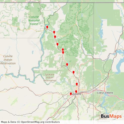 Transit Data for United States by Gold Line with Stops on Map