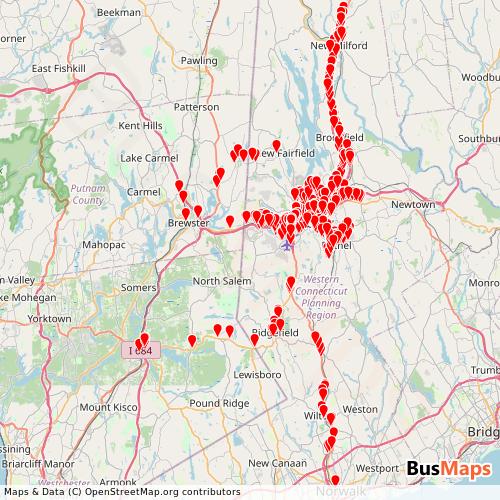 Transit Data for United States by Hartransit with Stops on Map