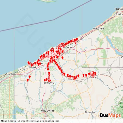 Transit Data for United States by Emta with Stops on Map