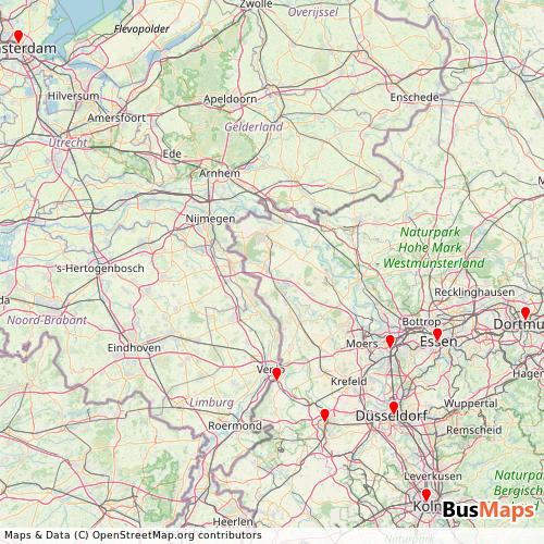 Transit Data for Netherlands by MSM Partyzug with Stops on Map