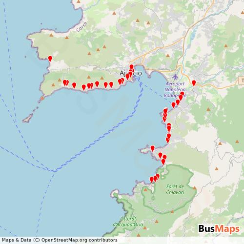 Transit Data for France by Transport Phoenix with Stops on Map
