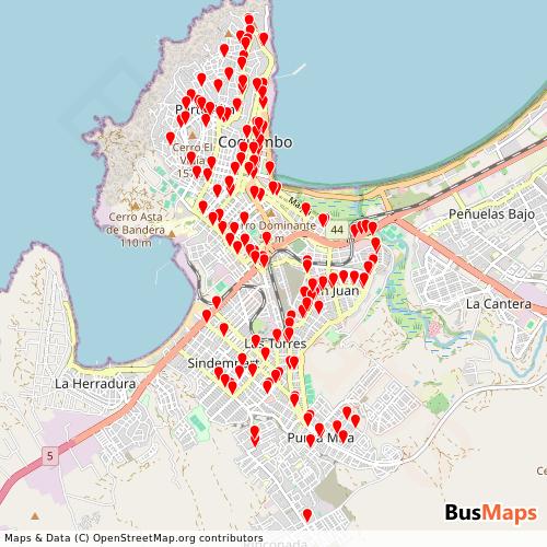 Transit Data for Chile by Lisanco with Stops on Map