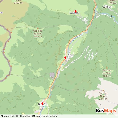 Transit Data for Spain by Alsa - Nex Continental with Stops on Map