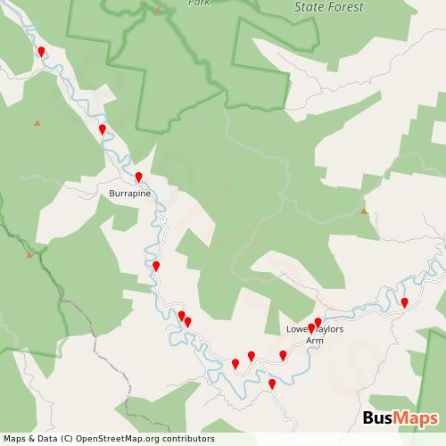 Transit Data for Australia by Canco Droughtmasters Pty Ltd with Stops on Map