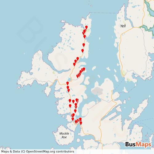Transit Data for United Kingdom by Johnson Transport with Stops on Map