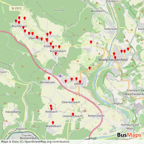 Transit Data for Germany by Schneider with Stops on Map