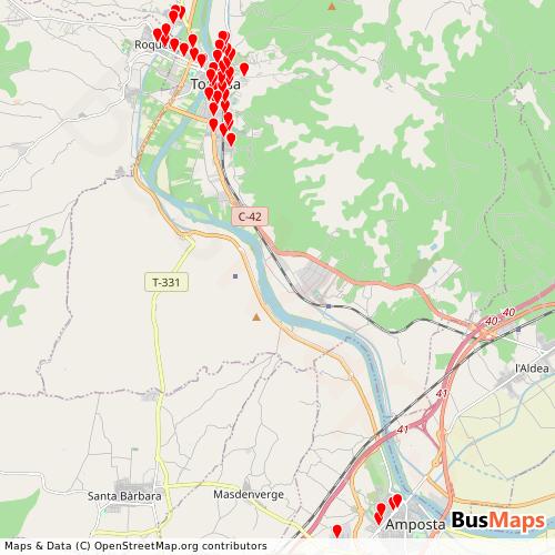Transit Data for Spain by Hife with Stops on Map