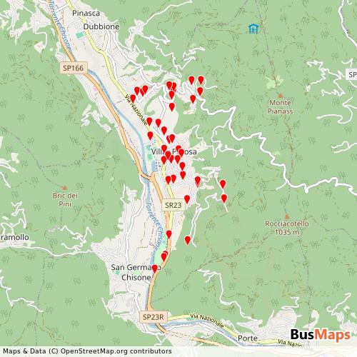 Transit Data for Italy by Sadem E Bouchard (Pool) with Stops on Map