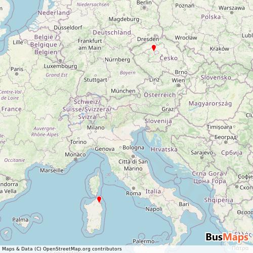 Transit Data for Italy by Smartwings with Stops on Map