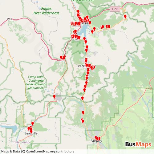 Transit Data for United States by Summit Stage with Stops on Map
