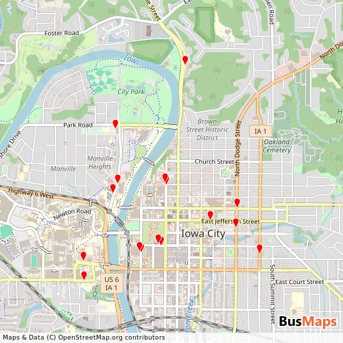 Transit Data for United States by Niteride with Stops on Map