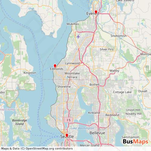 Transit Data for United States by Amtrak with Stops on Map