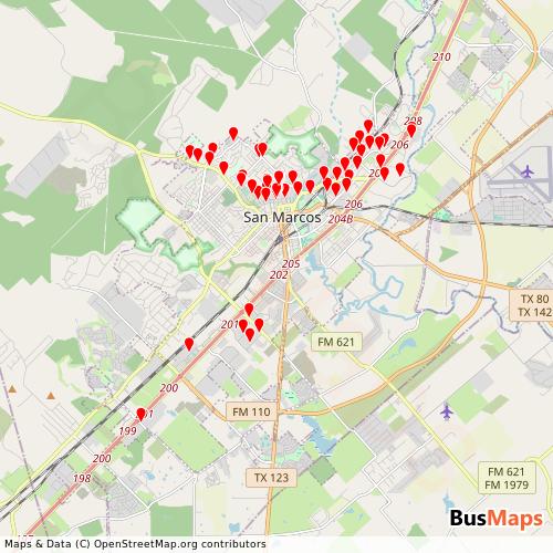 Transit Data for United States by Bobcat Shuttle with Stops on Map