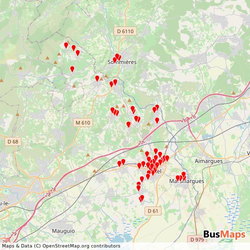 Transit Data for France by galeo with Stops on Map