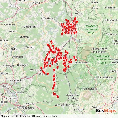Transit Data for Germany by Üwag direkt with Stops on Map